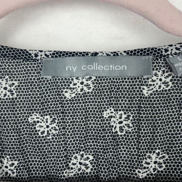 Sheer Gray Black Peasant Blouse Women’s SZ LG Ruffles Petit Floral Boho Hippie - Picture 8 of 11